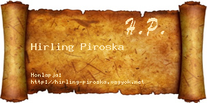 Hirling Piroska névjegykártya